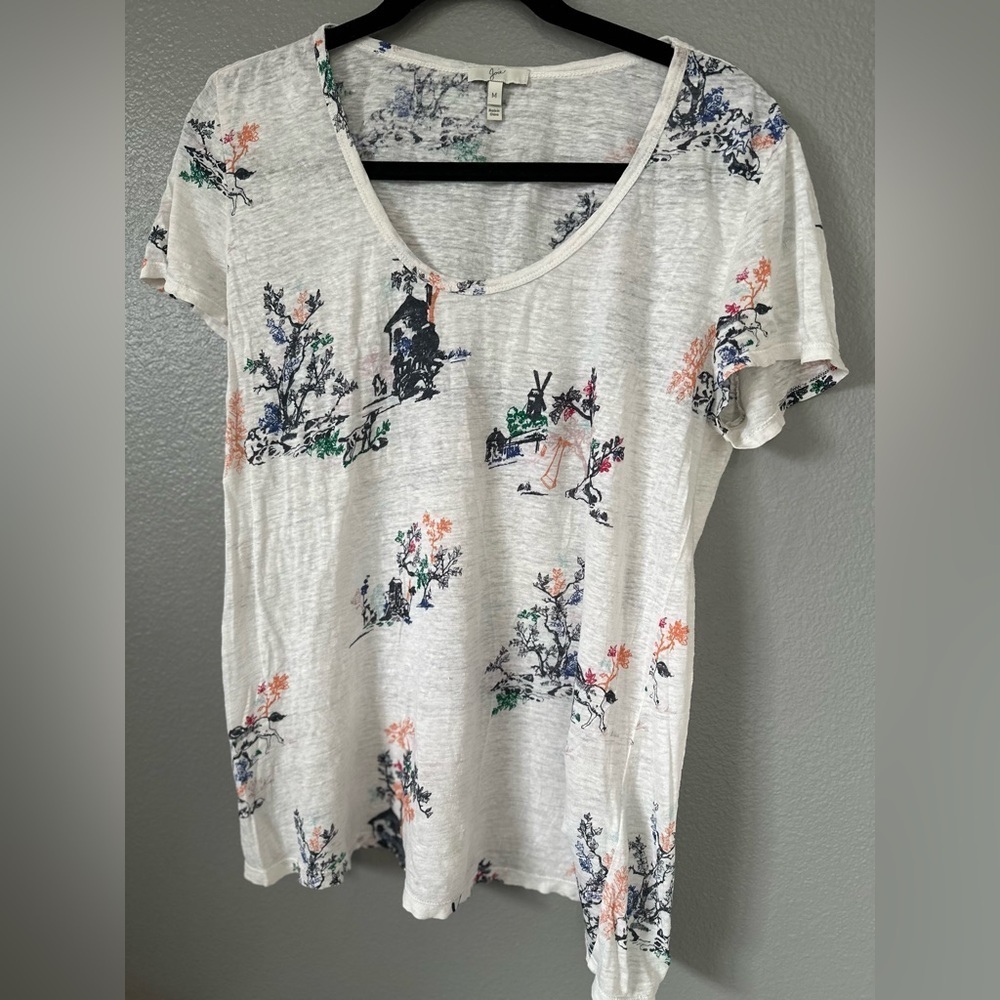 Joie Women’s Patterned Scoop Neck Short Sleeve Top Tee. Size: Medium. - Picture 5 of 13